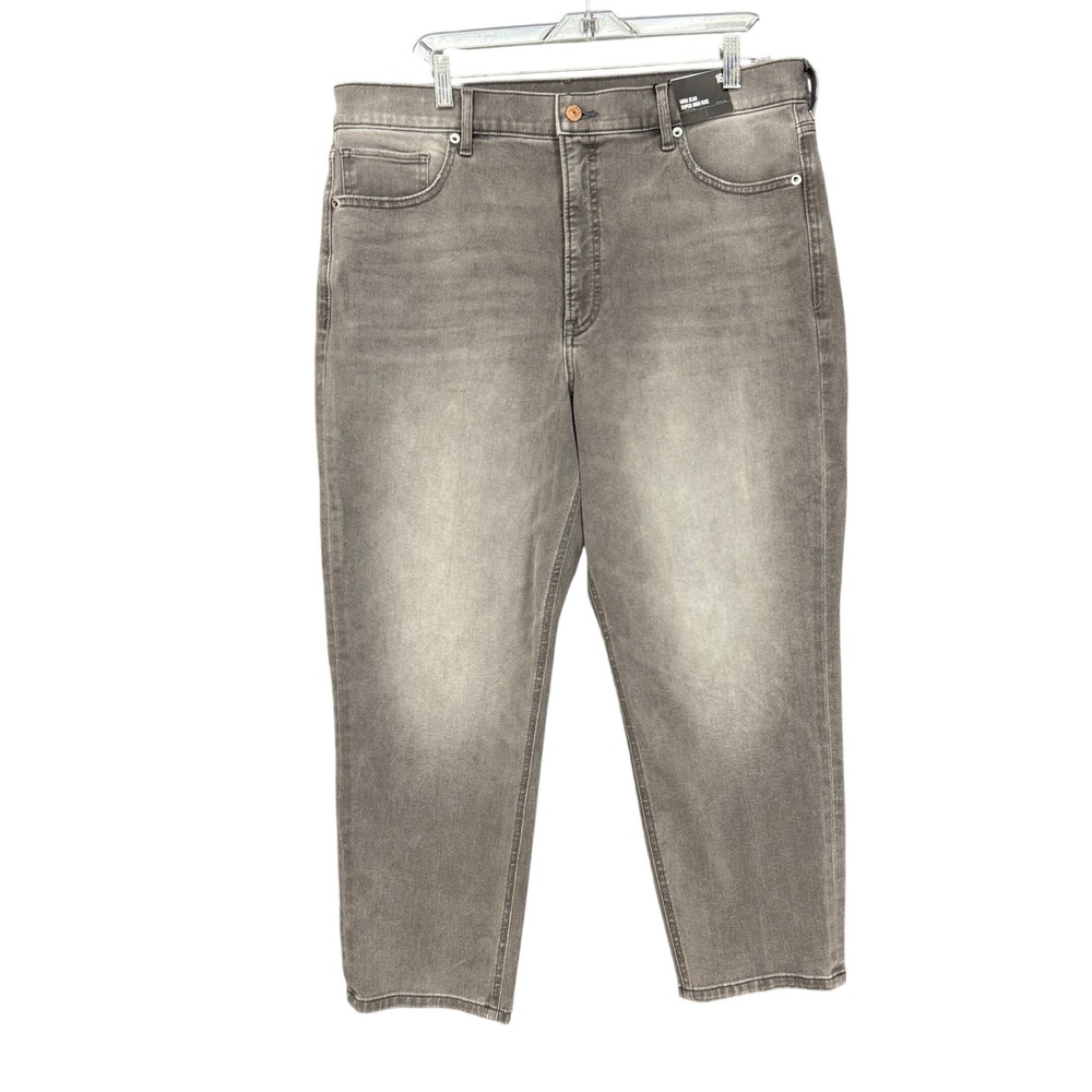 Express Mom Jean Women 16 Grey Super High Rise Cropped Tapered Stretch Denim NWT